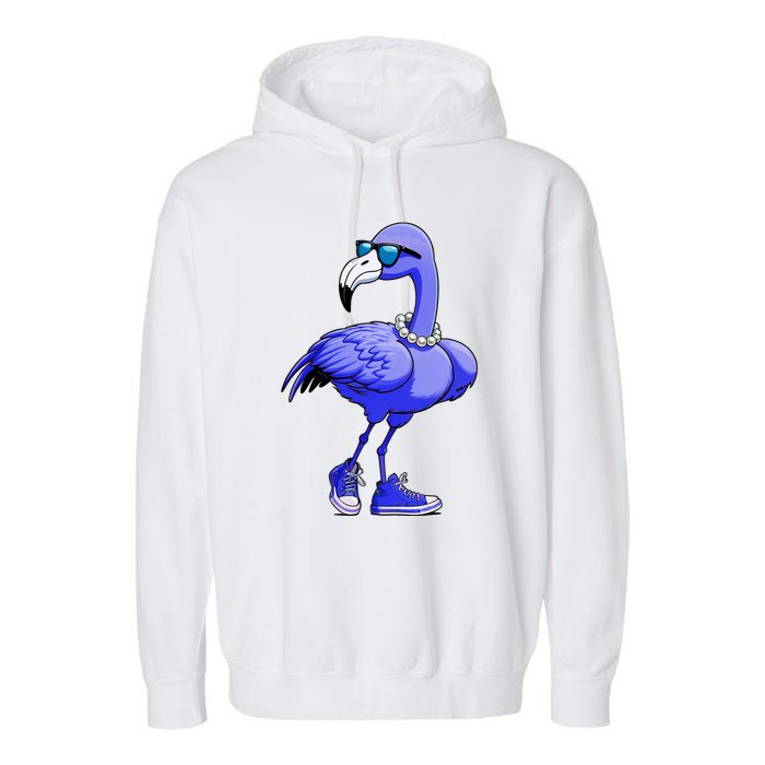 Blue Flamingo Pearls Comma La Kamala Harris 2024 Garment-Dyed Fleece Hoodie