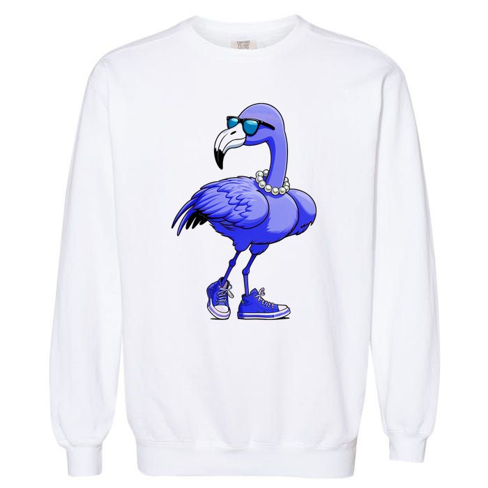 Blue Flamingo Pearls Comma La Kamala Harris 2024 Garment-Dyed Sweatshirt