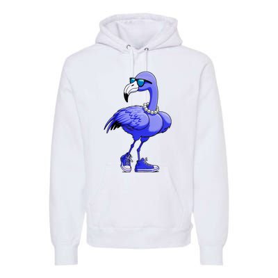 Blue Flamingo Pearls Comma La Kamala Harris 2024 Premium Hoodie