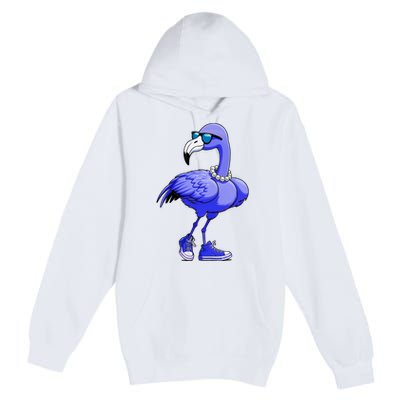 Blue Flamingo Pearls Comma La Kamala Harris 2024 Premium Pullover Hoodie