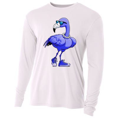 Blue Flamingo Pearls Comma La Kamala Harris 2024 Cooling Performance Long Sleeve Crew