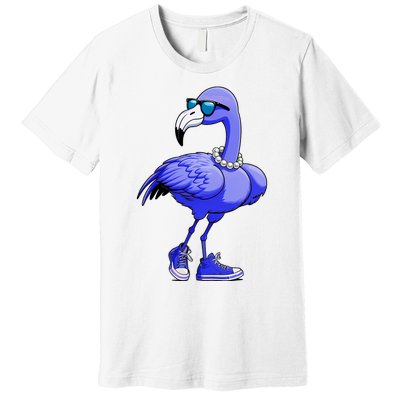 Blue Flamingo Pearls Comma La Kamala Harris 2024 Premium T-Shirt