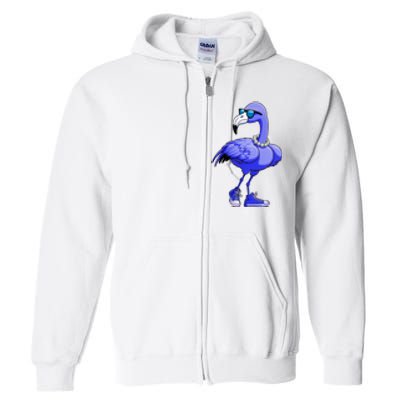 Blue Flamingo Pearls Comma La Kamala Harris 2024 Full Zip Hoodie