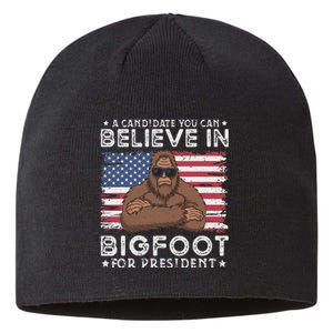 Bigfoot For President Election 2024 Funny Vote Sasquatch Usa Sustainable Beanie