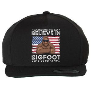 Bigfoot For President Election 2024 Funny Vote Sasquatch Usa Wool Snapback Cap