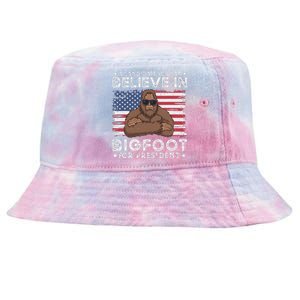 Bigfoot For President Election 2024 Funny Vote Sasquatch Usa Tie-Dyed Bucket Hat