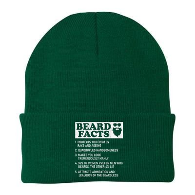 Beard Facts Protects Ageing Makes Manly Funny Bearded Dad Knit Cap Winter Beanie