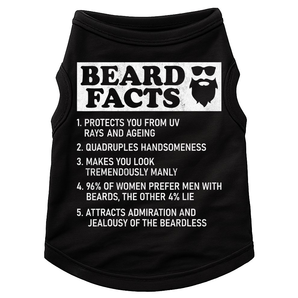 Beard Facts Protects Ageing Makes Manly Funny Bearded Dad Doggie Tank