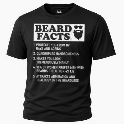Beard Facts Protects Ageing Makes Manly Funny Bearded Dad Performance Shirt