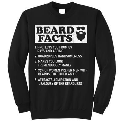 Beard Facts Protects Ageing Makes Manly Funny Bearded Dad Sweatshirt