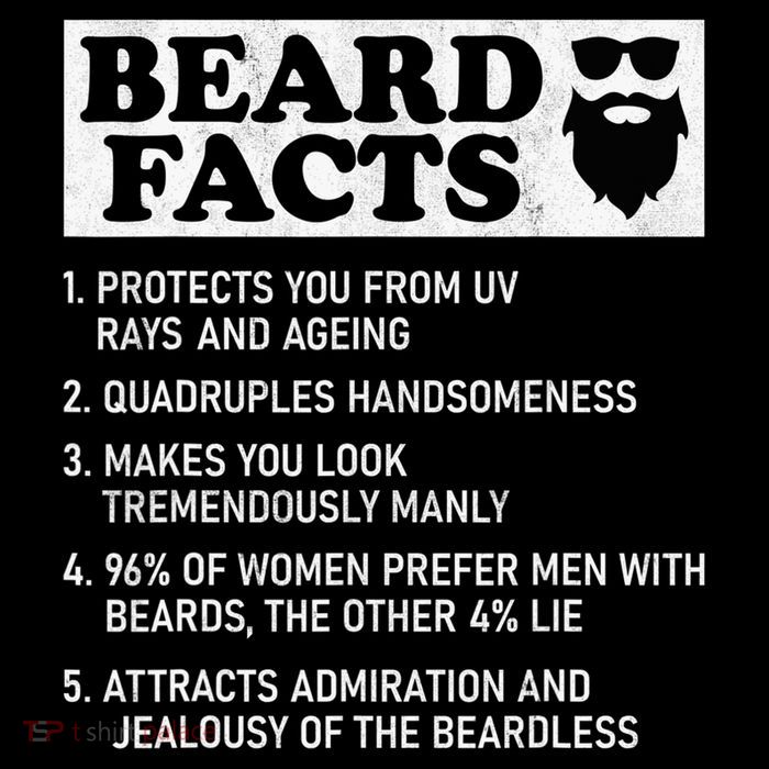 Beard Facts Protects Ageing Makes Manly Funny Bearded Dad Tall T-Shirt