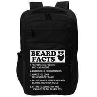 Beard Facts Protects Ageing Makes Manly Funny Bearded Dad Impact Tech Backpack
