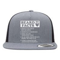 Beard Facts Protects Ageing Makes Manly Funny Bearded Dad Flat Bill Trucker Hat