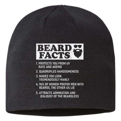 Beard Facts Protects Ageing Makes Manly Funny Bearded Dad Sustainable Beanie