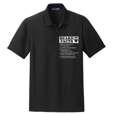 Beard Facts Protects Ageing Makes Manly Funny Bearded Dad Dry Zone Grid Polo