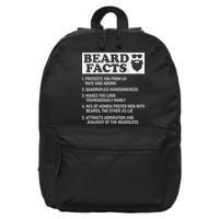 Beard Facts Protects Ageing Makes Manly Funny Bearded Dad 16 in Basic Backpack