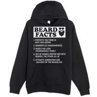 Beard Facts Protects Ageing Makes Manly Funny Bearded Dad Premium Pullover Hoodie