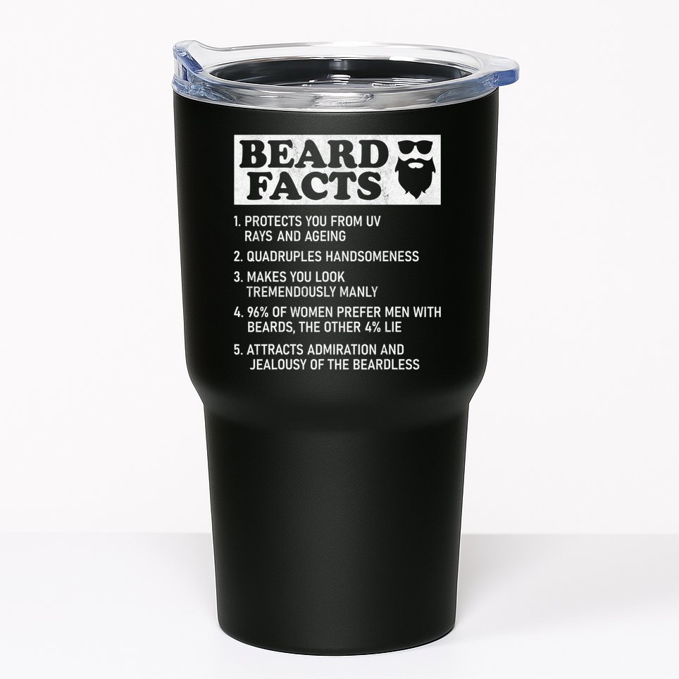 Beard Facts Protects Ageing Makes Manly Funny Bearded Dad Tumbler
