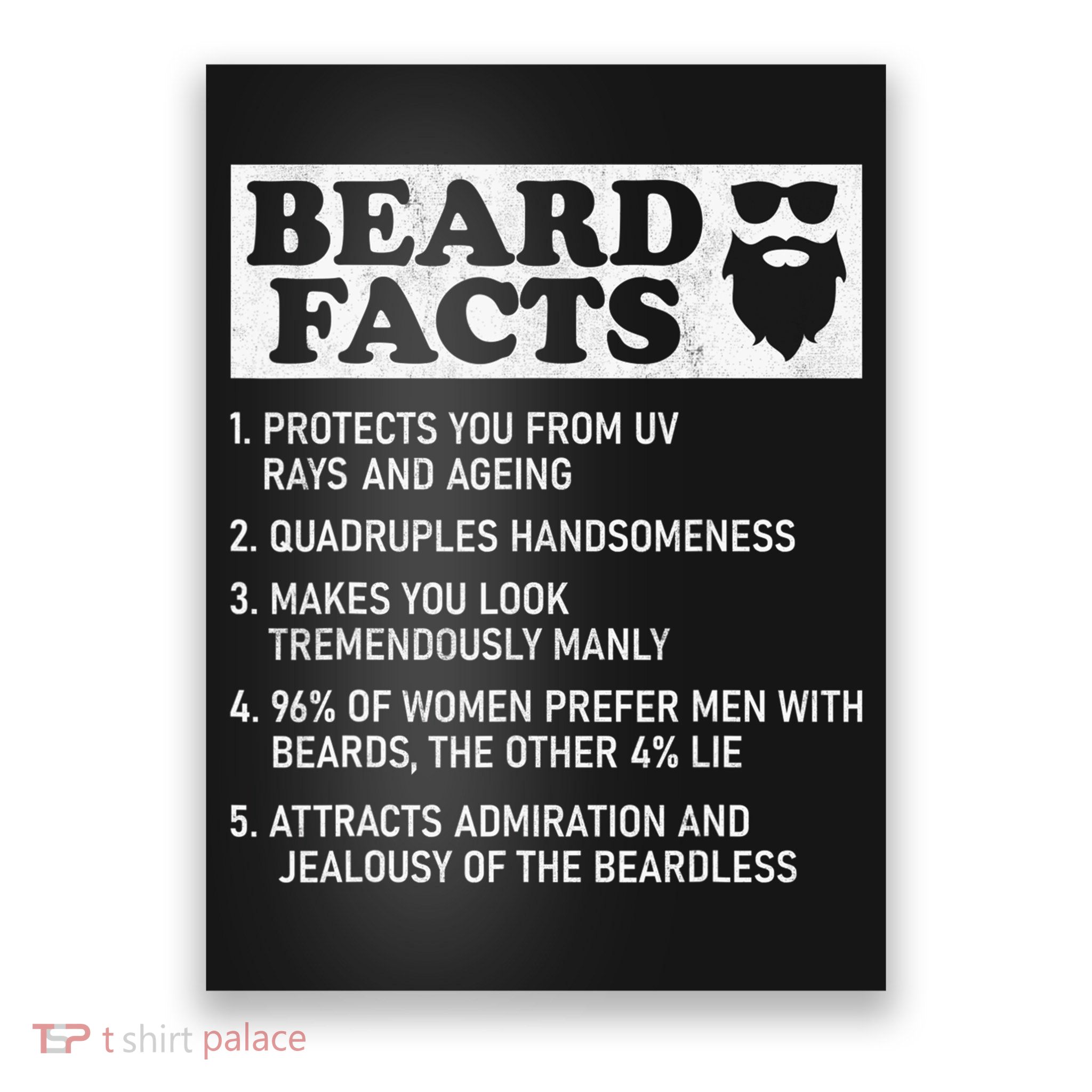 Beard Facts Protects Ageing Makes Manly Funny Bearded Dad Poster