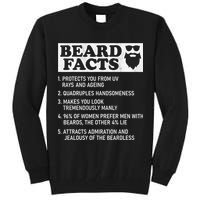 Beard Facts Protects Ageing Makes Manly Funny Bearded Dad Tall Sweatshirt