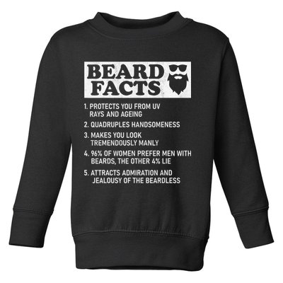 Beard Facts Protects Ageing Makes Manly Funny Bearded Dad Toddler Sweatshirt