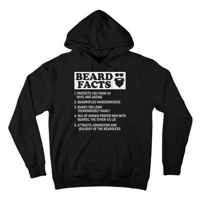 Beard Facts Protects Ageing Makes Manly Funny Bearded Dad Tall Hoodie