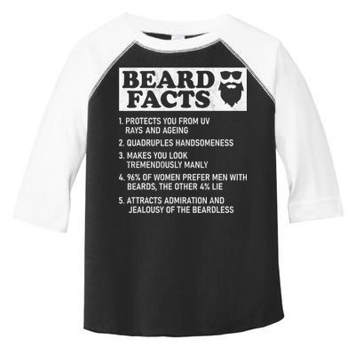 Beard Facts Protects Ageing Makes Manly Funny Bearded Dad Toddler Fine Jersey T-Shirt