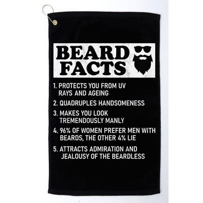 Beard Facts Protects Ageing Makes Manly Funny Bearded Dad Golf Towel