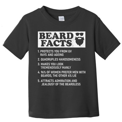 Beard Facts Protects Ageing Makes Manly Funny Bearded Dad Toddler T-Shirt