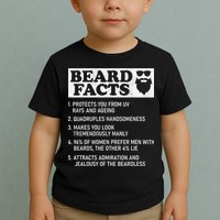Beard Facts Protects Ageing Makes Manly Funny Bearded Dad Toddler T-Shirt