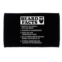 Beard Facts Protects Ageing Makes Manly Funny Bearded Dad Microfiber Hand Towel