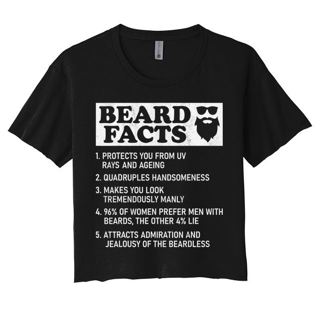 Beard Facts Protects Ageing Makes Manly Funny Bearded Dad Crop Top