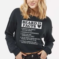 Beard Facts Protects Ageing Makes Manly Funny Bearded Dad Cropped Pullover Crew