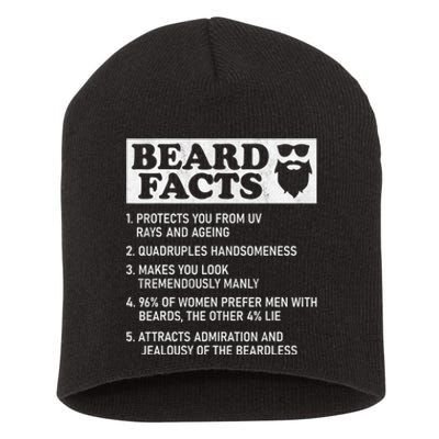 Beard Facts Protects Ageing Makes Manly Funny Bearded Dad Short Acrylic Beanie