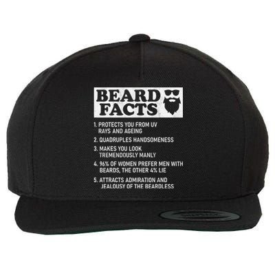 Beard Facts Protects Ageing Makes Manly Funny Bearded Dad Wool Snapback Cap