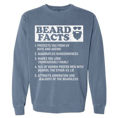 Beard Facts Protects Ageing Makes Manly Funny Bearded Dad Garment-Dyed Sweatshirt