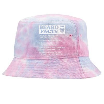 Beard Facts Protects Ageing Makes Manly Funny Bearded Dad Tie-Dyed Bucket Hat