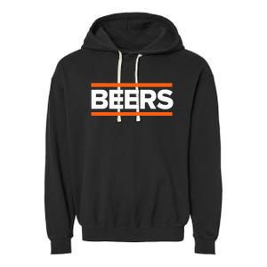 BEERS Funny Party Beer Day Drinking Blue & Orange Garment-Dyed Fleece Hoodie