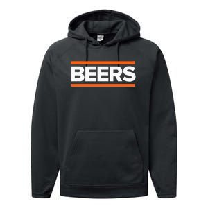 BEERS Funny Party Beer Day Drinking Blue & Orange Performance Fleece Hoodie