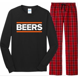 BEERS Funny Party Beer Day Drinking Blue & Orange Long Sleeve Pajama Set