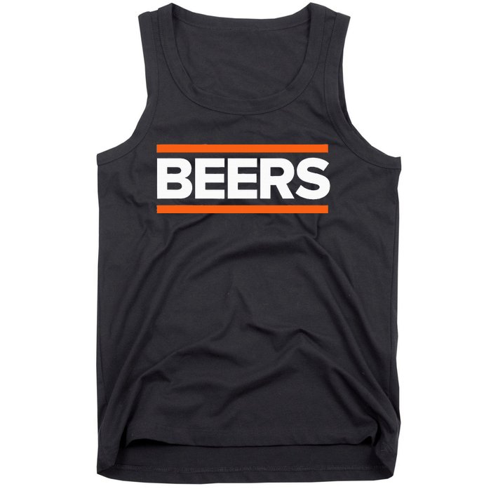 BEERS Funny Party Beer Day Drinking Blue & Orange Tank Top