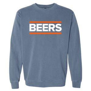 BEERS Funny Party Beer Day Drinking Blue & Orange Garment-Dyed Sweatshirt