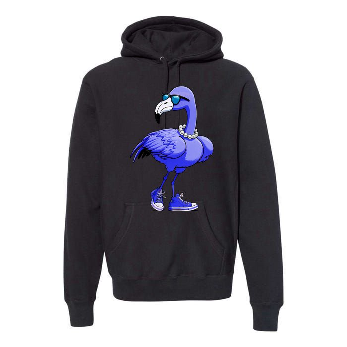 Blue Flamingo Pearls Comma La Kamala Harris 2024 Premium Hoodie