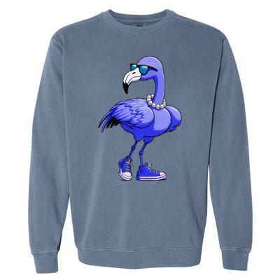 Blue Flamingo Pearls Comma La Kamala Harris 2024 Garment-Dyed Sweatshirt