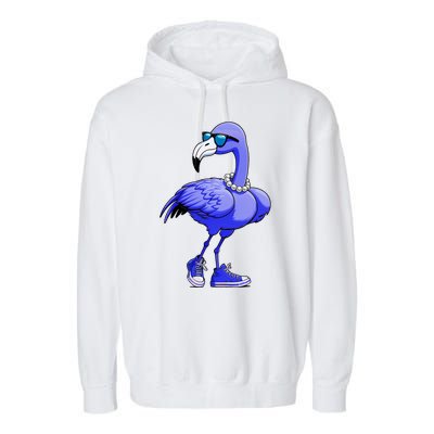 Blue Flamingo Pearls Comma La Kamala Harris 2024 Garment-Dyed Fleece Hoodie