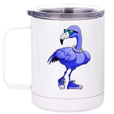 Blue Flamingo Pearls Comma La Kamala Harris 2024 12 oz Stainless Steel Tumbler Cup