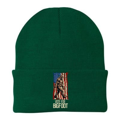 Bigfoot for President Election Vote Sasquatch USA Flag 2024 Knit Cap Winter Beanie