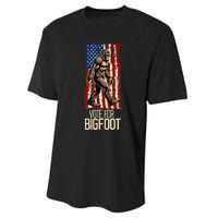 Bigfoot for President Election Vote Sasquatch USA Flag 2024 Performance Sprint T-Shirt