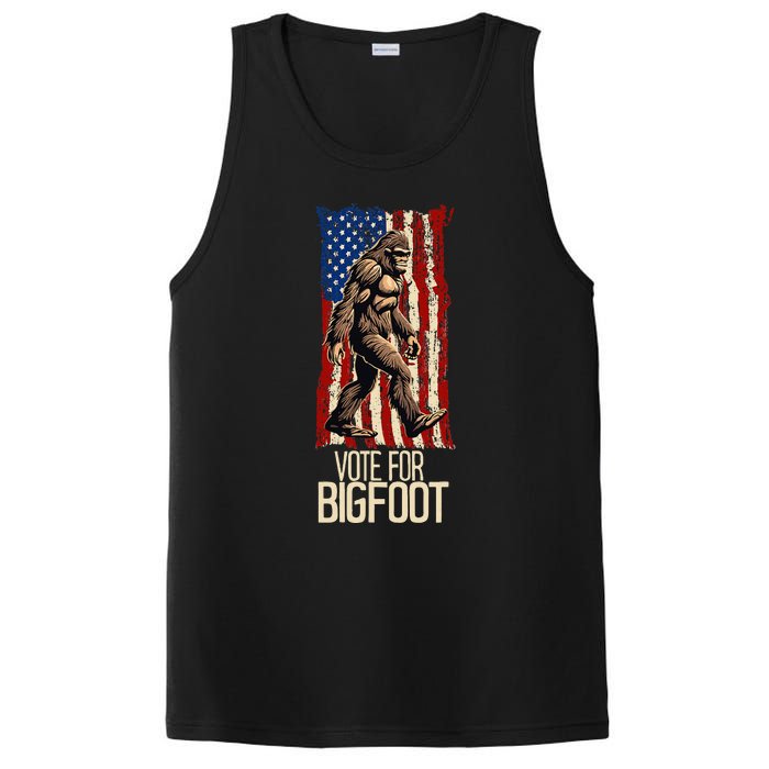 Bigfoot for President Election Vote Sasquatch USA Flag 2024 PosiCharge Competitor Tank