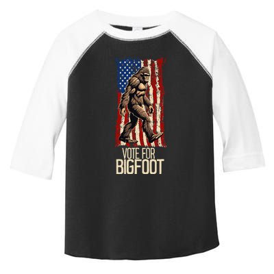 Bigfoot for President Election Vote Sasquatch USA Flag 2024 Toddler Fine Jersey T-Shirt